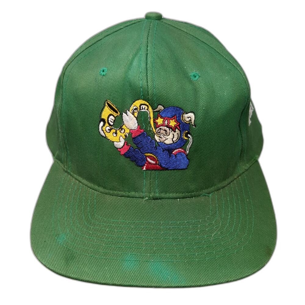 KC Snapback Green One Size 2001 BBQ Battle Pig Saxophone Superhero Mascot Hat